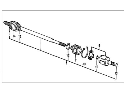 Honda 44305-SA5-971 Driveshaft Assembly, Passenger Side