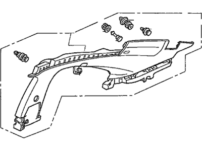 Honda 84130-SVA-A11ZB Garnish Assy., R. Quarter Pillar *NH598L* (ATLAS GRAY)