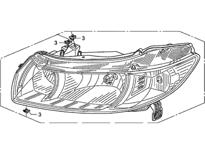 Honda 33101-SVA-A11 Headlight Unit, Passenger Side