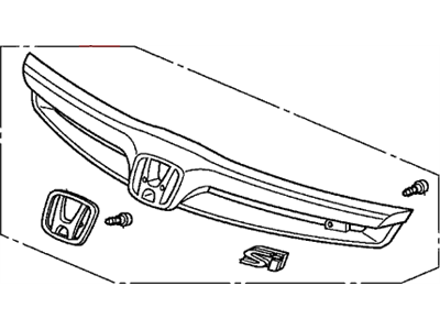 Honda 75100-SVB-A01ZJ Grille Assembly, Front (Habanero Red Pearl)