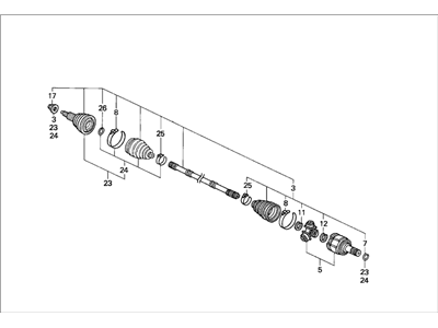 1996 Honda Accord Axle Shaft - 44010-SV1-010