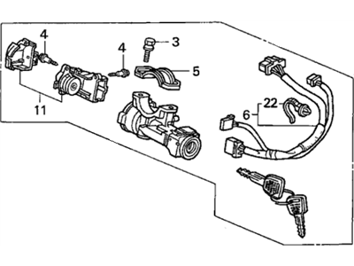 Honda 35100-SV4-A12 Lock Assy., Steering