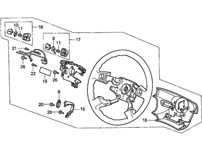 1997 Honda Accord Steering Wheel - 78510-SV4-L62ZA