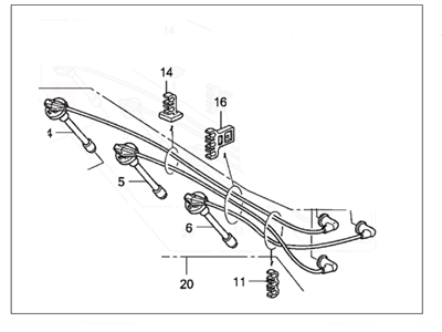 Honda Accord Spark Plug Wire - 32722-P0G-A00