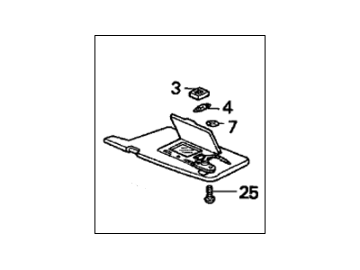 Honda 83280-SV1-A13ZD Sunvisor Assembly, Driver Side (Coast Sand)