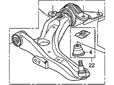 Honda 51360-TM8-A01 Arm Assembly, Left Front (Lower)