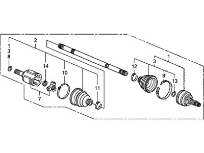 Honda 44306-TF0-N01 Driveshaft Assembly, Driver Side