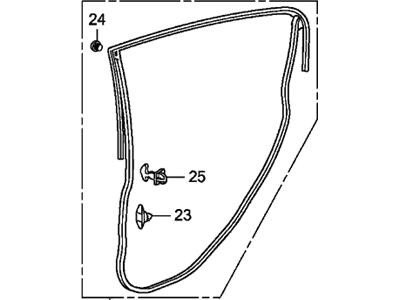 Honda 72850-TM8-A02 Weatherstrip, L. RR. Door