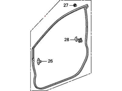 Honda 72310-TM8-A01 Weatherstrip, R. FR. Door