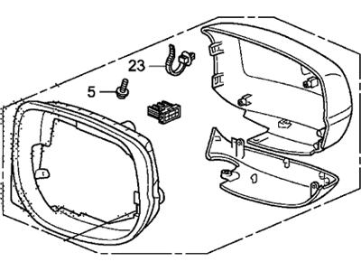 Honda 76205-TM8-E01ZF Housing Set, Passenger Side (Tango Red Pearl)