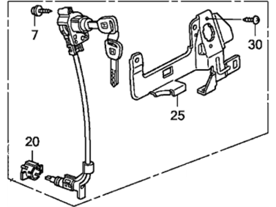 Honda 72185-TM8-A01 Cylinder, Driver Side Door