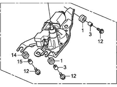 Honda 76710-TM8-013 Motor, Rear Windshield Wiper