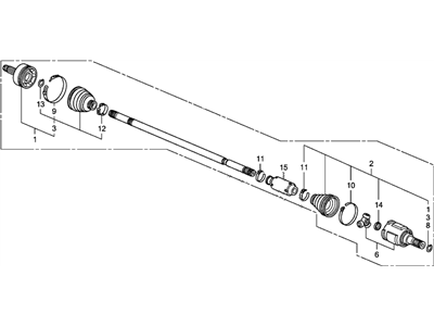 Honda 44305-TF0-N01 Driveshaft Assembly, Passenger Side