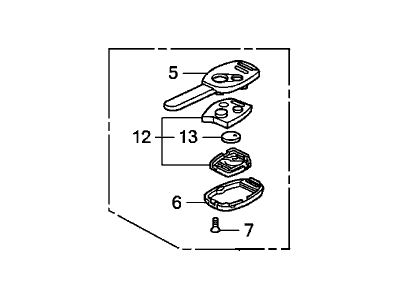 Honda 35111-SWA-306 Key, Immobilizer & Transmitter(Blank)