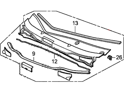 Honda 74218-TM8-A00 Cowl Top Assy., FR.