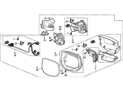 Honda 76250-TM8-316ZH Mirror Assembly Driver Side (New Dyno Blue Pearl Ii)