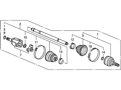 Honda 44306-SWA-900 Driveshaft Assembly, Driver Side