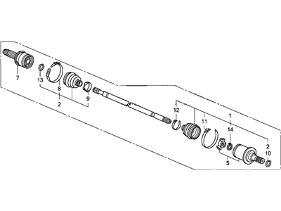 Honda 42310-SXS-A01 Driveshaft Assembly, Passenger Side