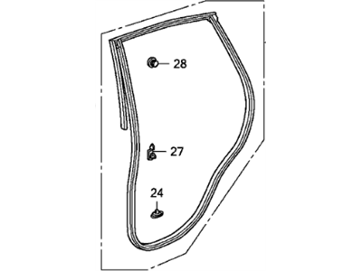 Honda 72850-SXS-A01 Weatherstrip, L. RR. Door