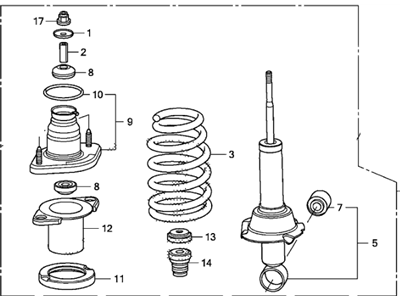 Honda 52610-SWA-A41 Shock Absorber Assembly, Right Rear