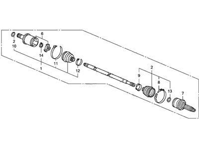 Honda 42311-SXS-A01 Driveshaft Assembly, Driver Side