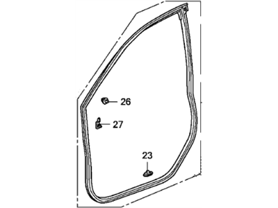 Honda 72350-SWA-A02 Weatherstrip, L. FR. Door