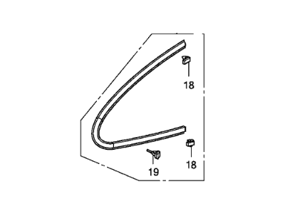 Honda 73510-SWA-003 Molding Assy., R. Quarter Windshield