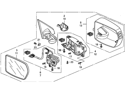 2010 Honda CR-V Car Mirror - 76200-SWA-A22ZN