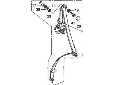 Honda 04824-SXS-A01ZB Outer Set, Right Rear Seat Belt (Atlas Gray)