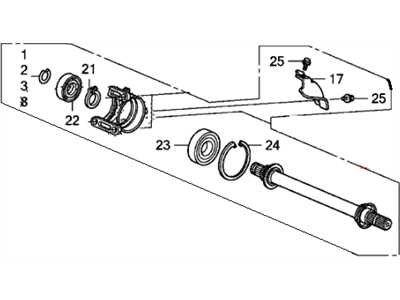 Honda 44500-SWA-A00 Shaft Assembly, Half (Automatic)