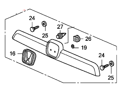 Honda 74890-SWA-A01 Garnish Assembly, Rear License