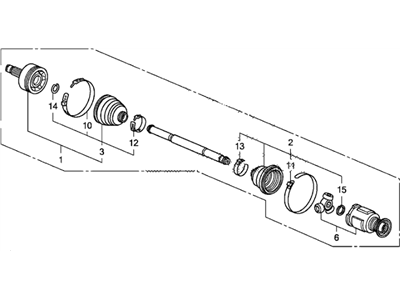 Honda 44305-SXS-A10 Driveshaft Assembly, Passenger Side