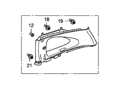 Honda 84181-SWA-A82ZA Garnish Assy., L. Quarter Pillar *NH302L* (PALE QUARTZ)