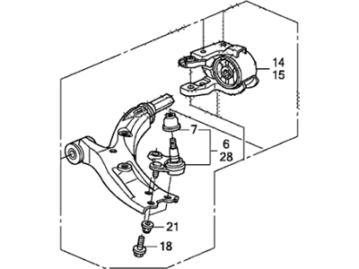 Honda 51350-SWA-A20 Arm Assembly, Right Front (Lower)