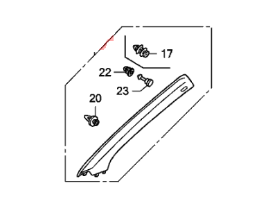 Honda 84151-SWA-A01ZB Garnish Assy., L. FR. Pillar *NH643L* (WQ LIGHT GRAY)