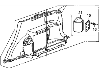 Honda 84635-SWA-A02ZA Lining, R. RR. Side *NH598L* (ATLAS GRAY)