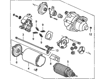 Honda 31200-RZA-A01 Starter Motor Assembly (Sm-71007) (Mitsuba)