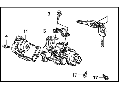 Honda CR-V Ignition Lock Cylinder - 06351-SWA-911