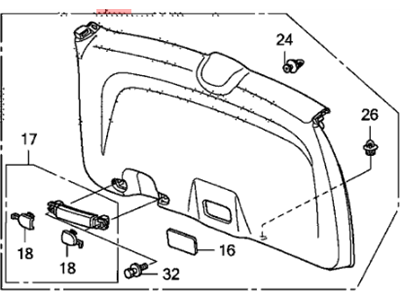 Honda 84431-SXS-A00ZA Lining Assy., Tailgate (Lower)*NH598L* (ATLAS GRAY)