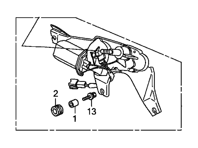 Honda 76700-S9V-A02 Motor Assembly, Rear Windshield Wiper