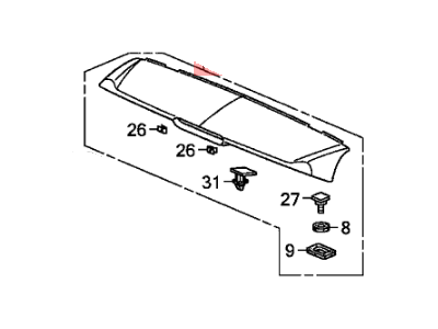 Honda 74900-S9V-A51ZD Garnish, Tailgate Spoiler *NH578* (TAFFETA WHITE)