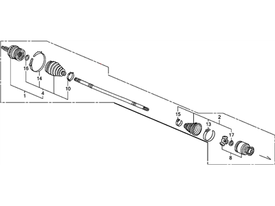 Honda 44305-S9V-A71 Driveshaft Assembly, Passenger Side