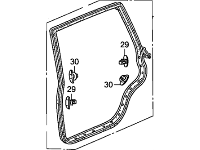 Honda 72850-S9V-A01 Weatherstrip, L. RR. Door