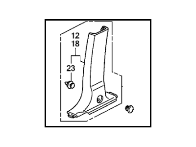 Honda 84121-S9V-A03ZB Garnish Assy., R. Center Pillar (Lower) *NH361L* (CF GRAY)