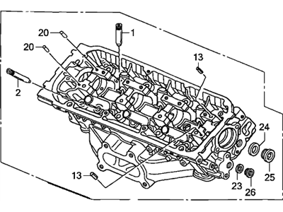 Honda 12300-RDJ-810 Cylinder Head Assembly, Rear (Dot)