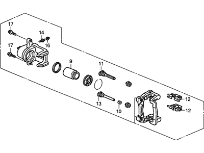 Honda 43019-S3V-A00 Caliper Sub-Assembly, Left Rear