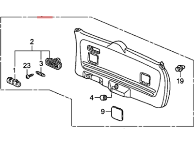 Honda 84431-S9V-A02ZD Lining Assy., Tailgate *G65L* (TU GREEN)