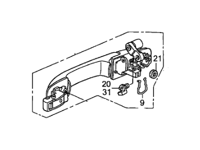 2008 Honda Pilot Door Handle - 72140-S9V-A11ZL