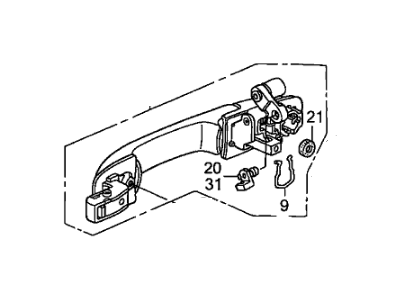 Honda 72140-S9V-A11ZL Handle Assembly, Right Front Door (Outer) (Formal Black Ii)