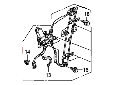 Honda 72250-S9V-A02 Regulator Assembly, Left Front Door Power